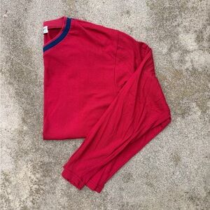 Yves Saint Laurent Red Shirt with Blue Trim